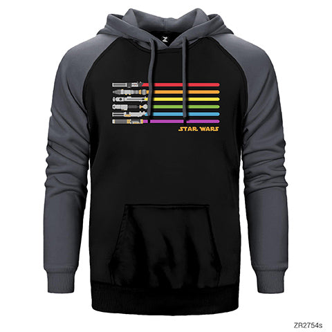 Star Wars Sword Çift Renk Reglan Kol Sweatshirt / Hoodie