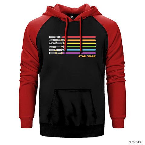 Star Wars Sword Çift Renk Reglan Kol Sweatshirt / Hoodie