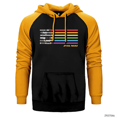 Star Wars Sword Çift Renk Reglan Kol Sweatshirt / Hoodie