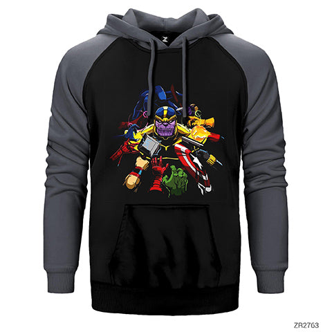 Thanos And Enemies Çift Renk Reglan Kol Sweatshirt / Hoodie