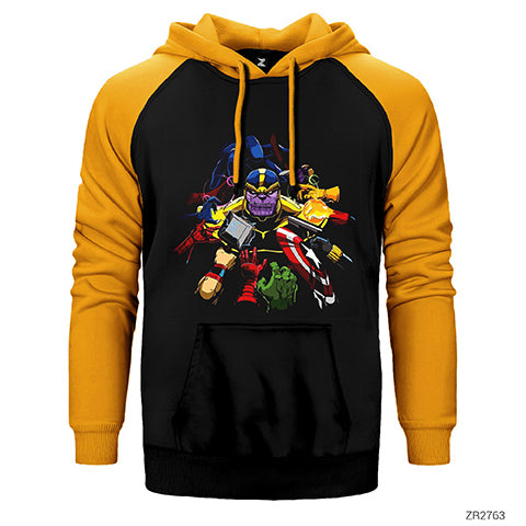Thanos And Enemies Çift Renk Reglan Kol Sweatshirt / Hoodie