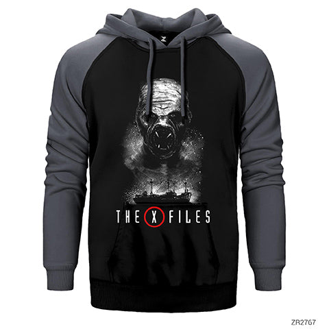 The X Files Çift Renk Reglan Kol Sweatshirt / Hoodie