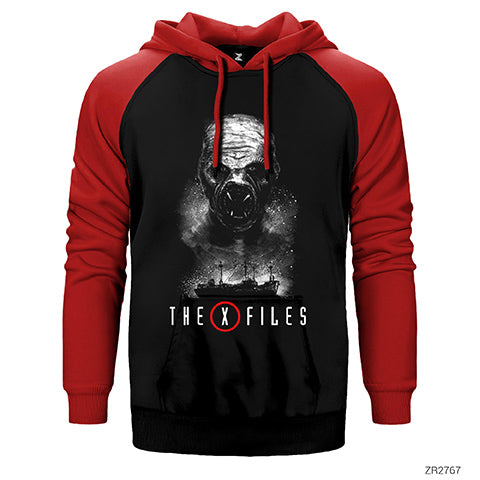 The X Files Çift Renk Reglan Kol Sweatshirt / Hoodie