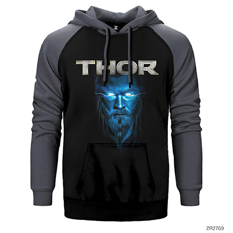 Thor Blue And Gray Çift Renk Reglan Kol Sweatshirt / Hoodie