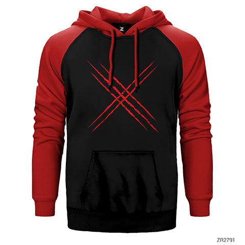 X-men Logo Red Çift Renk Reglan Kol Sweatshirt / Hoodie