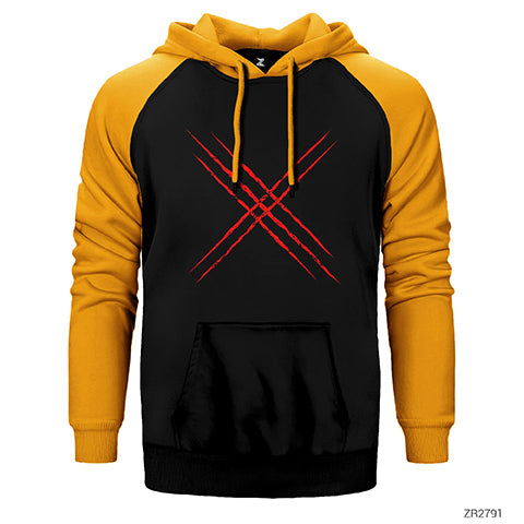 X-men Logo Red Çift Renk Reglan Kol Sweatshirt / Hoodie