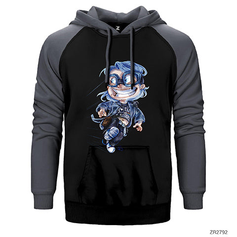 X-men Quick Sliver Cartoon Çift Renk Reglan Kol Sweatshirt / Hoodie