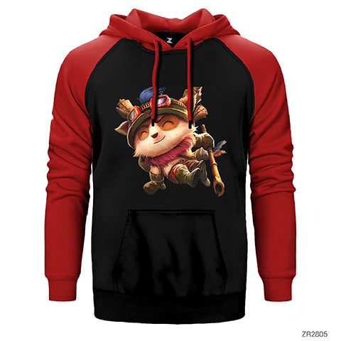 League of Legends Teemo Çift Renk Reglan Kol Sweatshirt / Hoodie