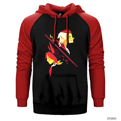 League of Legends Xayah and Rakan Çift Renk Reglan Kol Sweatshirt / Hoodie