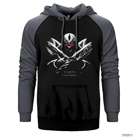 League of Legends Zed in Dark Çift Renk Reglan Kol Sweatshirt / Hoodie