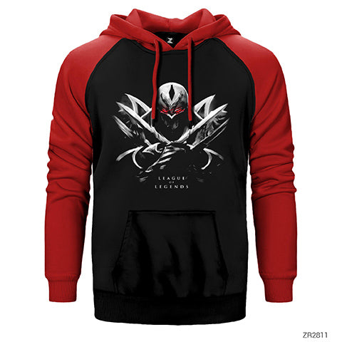 League of Legends Zed in Dark Çift Renk Reglan Kol Sweatshirt / Hoodie