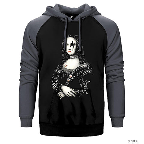 Mona Lisa Çift Renk Reglan Kol Sweatshirt / Hoodie