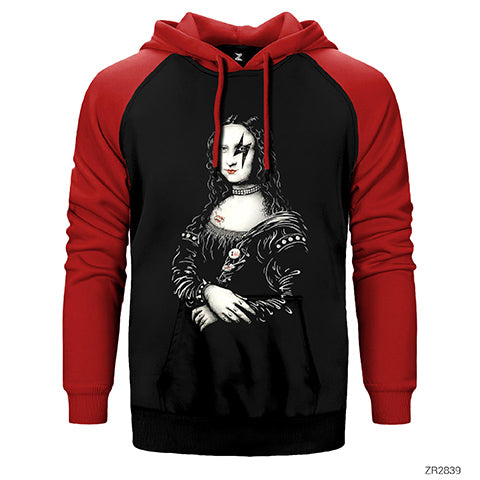 Mona Lisa Çift Renk Reglan Kol Sweatshirt / Hoodie