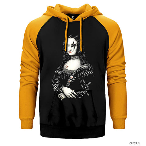 Mona Lisa Çift Renk Reglan Kol Sweatshirt / Hoodie