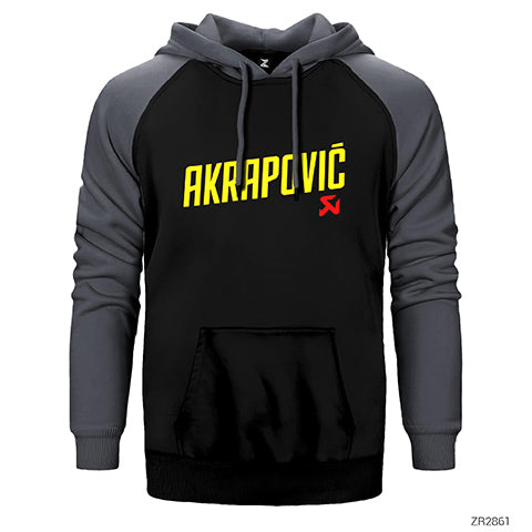 Akrapovic Logo Çift Renk Reglan Kol Sweatshirt / Hoodie