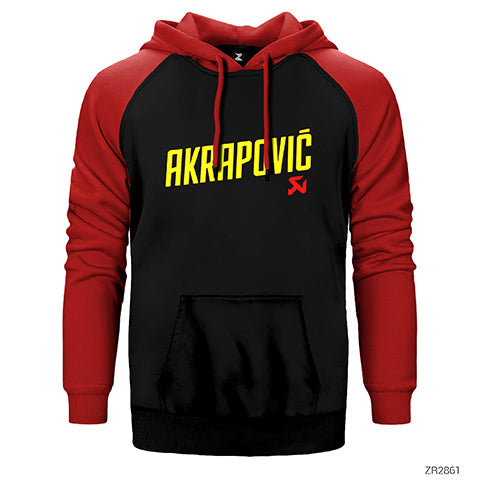 Akrapovic Logo Çift Renk Reglan Kol Sweatshirt / Hoodie