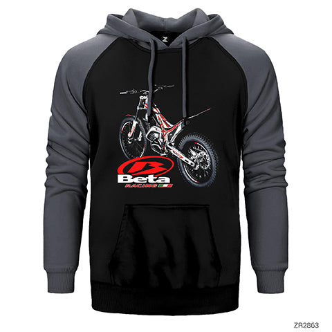 Beta Racing Çift Renk Reglan Kol Sweatshirt / Hoodie
