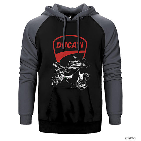 Ducati 848 Evo Black Çift Renk Reglan Kol Sweatshirt / Hoodie