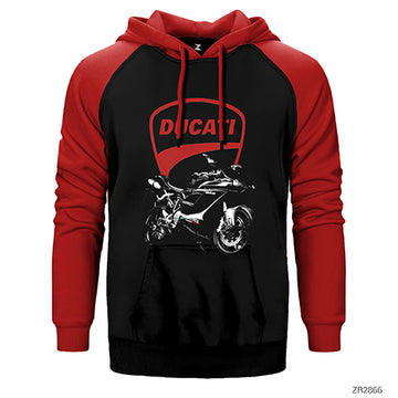 Ducati 848 Evo Black Çift Renk Reglan Kol Sweatshirt / Hoodie