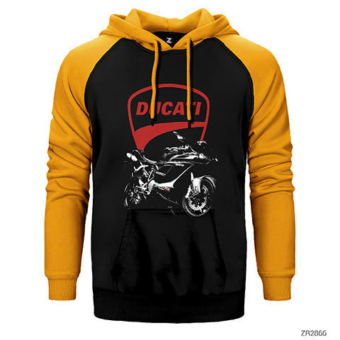 Ducati 848 Evo Black Çift Renk Reglan Kol Sweatshirt / Hoodie