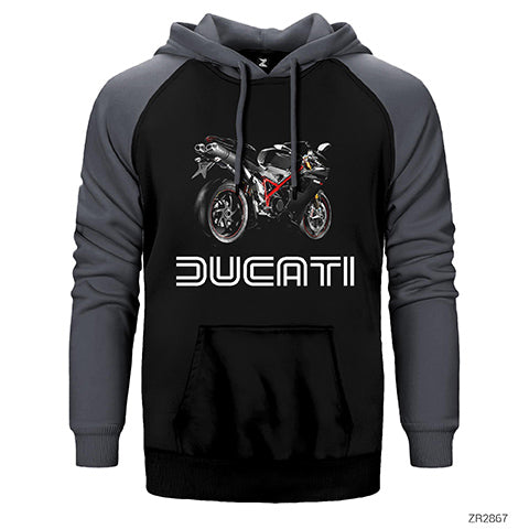 Ducati 1198 Çift Renk Reglan Kol Sweatshirt / Hoodie