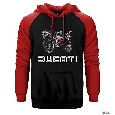 Ducati 1198 Çift Renk Reglan Kol Sweatshirt / Hoodie