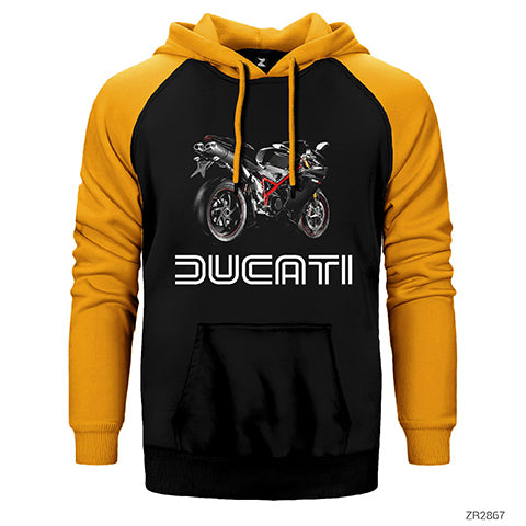 Ducati 1198 Çift Renk Reglan Kol Sweatshirt / Hoodie