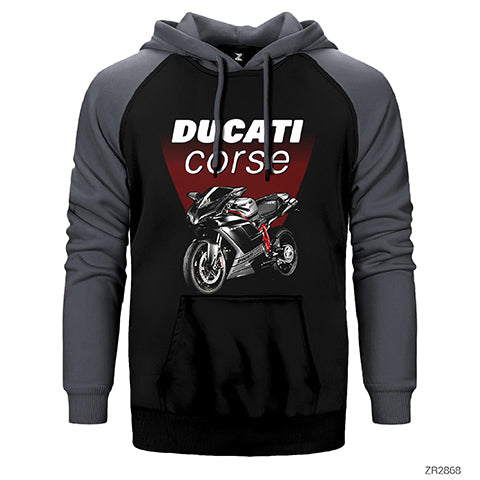 Ducati Corse Çift Renk Reglan Kol Sweatshirt / Hoodie