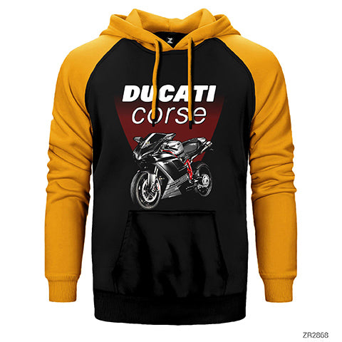 Ducati Corse Çift Renk Reglan Kol Sweatshirt / Hoodie