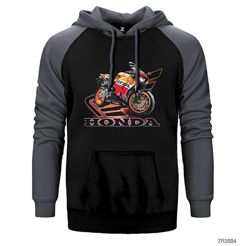 Honda Repsol 2 Çift Renk Reglan Kol Sweatshirt / Hoodie