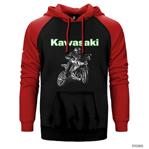 Kawasaki Acro Çift Renk Reglan Kol Sweatshirt / Hoodie