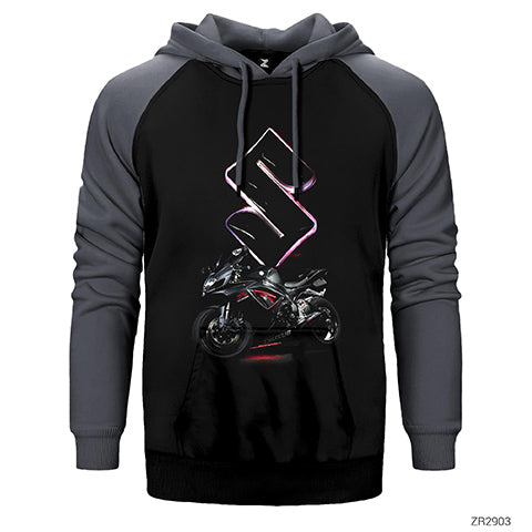 Suzuki R GSX Çift Renk Reglan Kol Sweatshirt / Hoodie