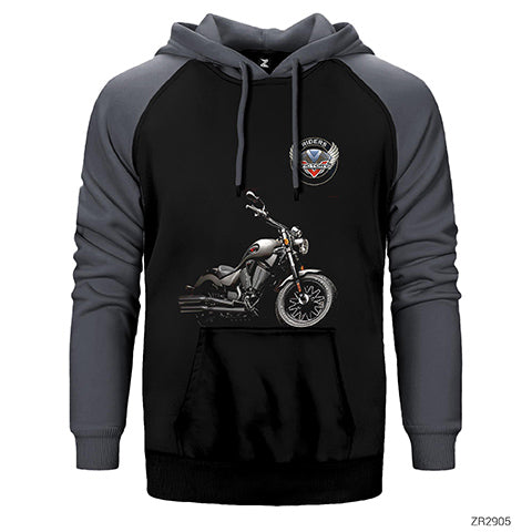 Victory Gunner Motorcycle Çift Renk Reglan Kol Sweatshirt / Hoodie