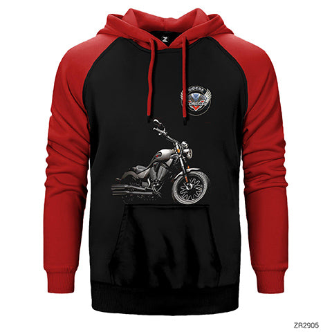 Victory Gunner Motorcycle Çift Renk Reglan Kol Sweatshirt / Hoodie