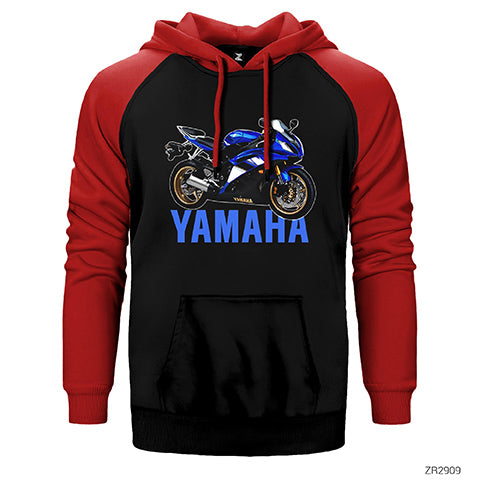 Yamaha R6 Çift Renk Reglan Kol Sweatshirt / Hoodie