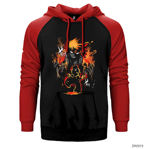 My Hero Academy Katsuki Çift Renk Reglan Kol Sweatshirt / Hoodie