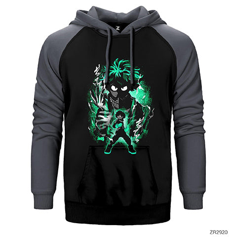 My Hero Academy Zuku Çift Renk Reglan Kol Sweatshirt / Hoodie