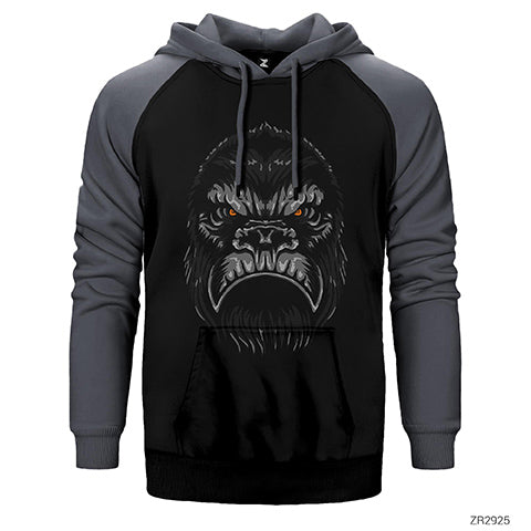 Gorilla Face Çift Renk Reglan Kol Sweatshirt / Hoodie