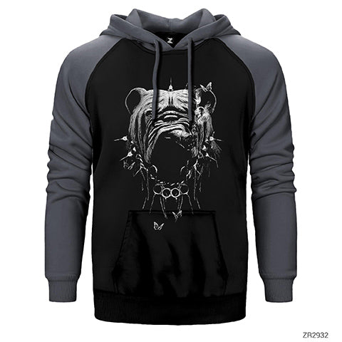 Smoke Pitbull Çift Renk Reglan Kol Sweatshirt / Hoodie