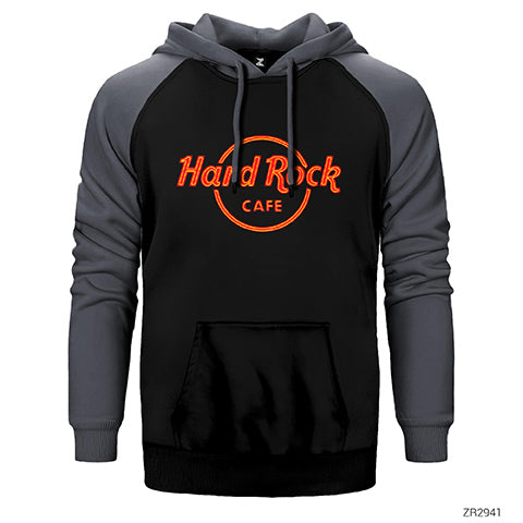 Hard Rock Cafe Neon Çift Renk Reglan Kol Sweatshirt / Hoodie