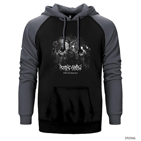 Rotting Christ Under Our Clack Cult Çift Renk Reglan Kol Sweatshirt / Hoodie
