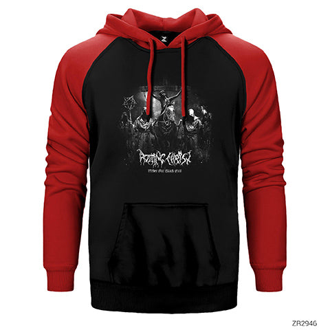 Rotting Christ Under Our Clack Cult Çift Renk Reglan Kol Sweatshirt / Hoodie