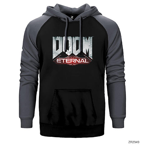 Doom Eternal Çift Renk Reglan Kol Sweatshirt / Hoodie