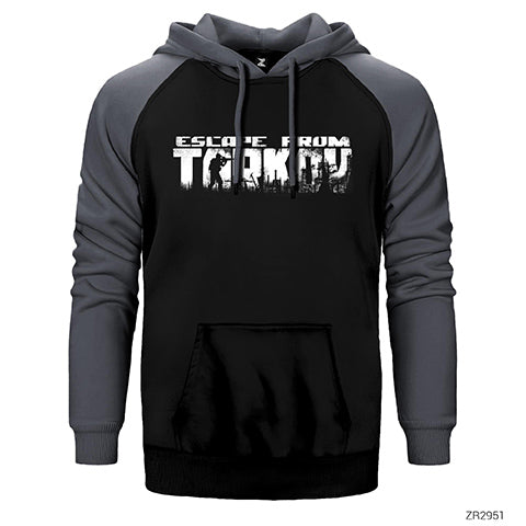 Escape from Tarkov Logo Çift Renk Reglan Kol Sweatshirt / Hoodie