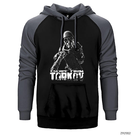 Escape from Tarkov Middle Finger Çift Renk Reglan Kol Sweatshirt / Hoodie