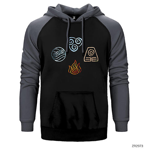 Avatar the Last Air Elements Çift Renk Reglan Kol Sweatshirt / Hoodie