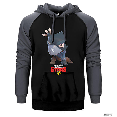 Brawl Stars Crow Çift Renk Reglan Kol Sweatshirt / Hoodie