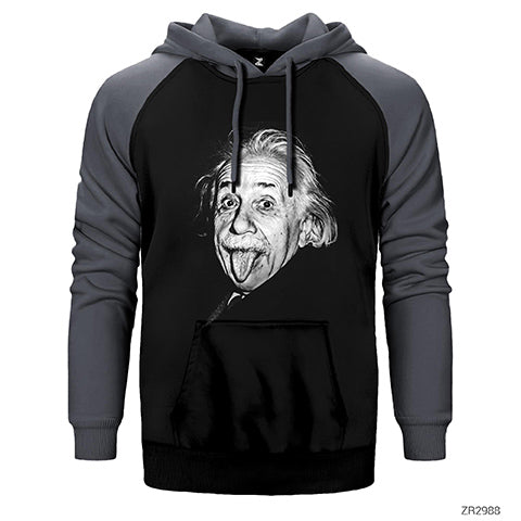 Einstein Çift Renk Reglan Kol Sweatshirt / Hoodie