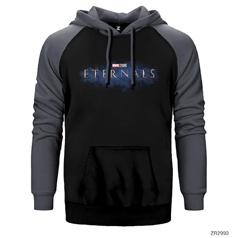 Eternals Logo Splash Çift Renk Reglan Kol Sweatshirt / Hoodie