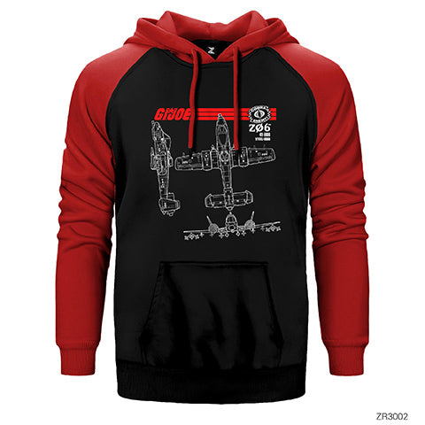 GI Joe Cobra Çift Renk Reglan Kol Sweatshirt / Hoodie